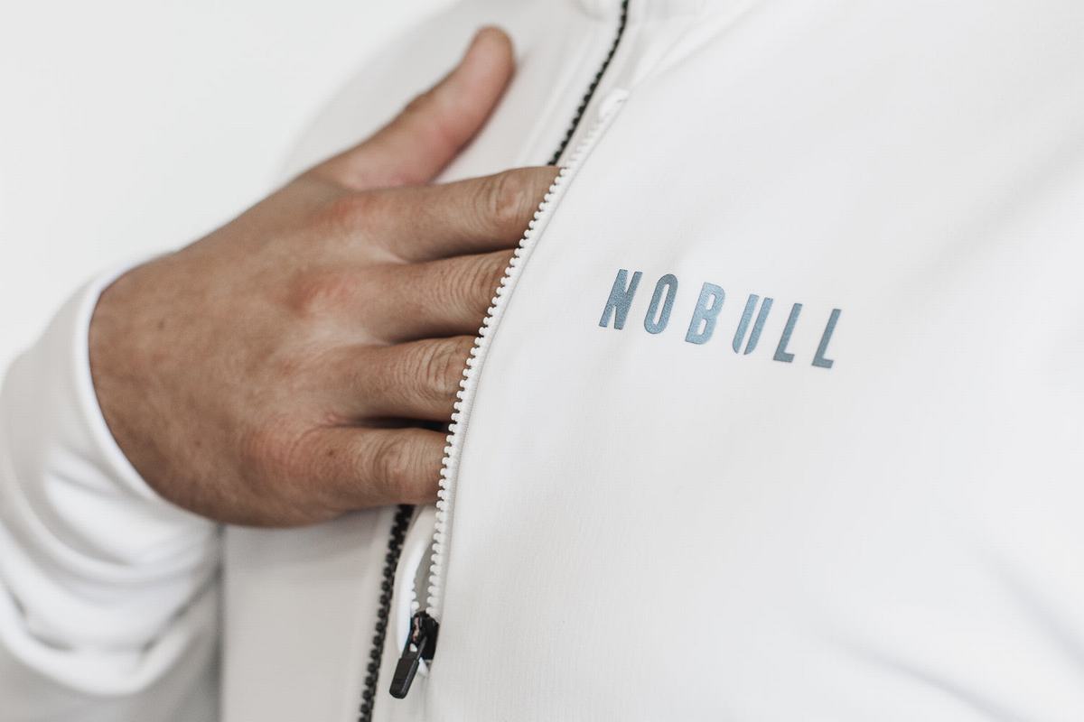 Nobull Softshell Men's Jackets White | Australia (GA0562)